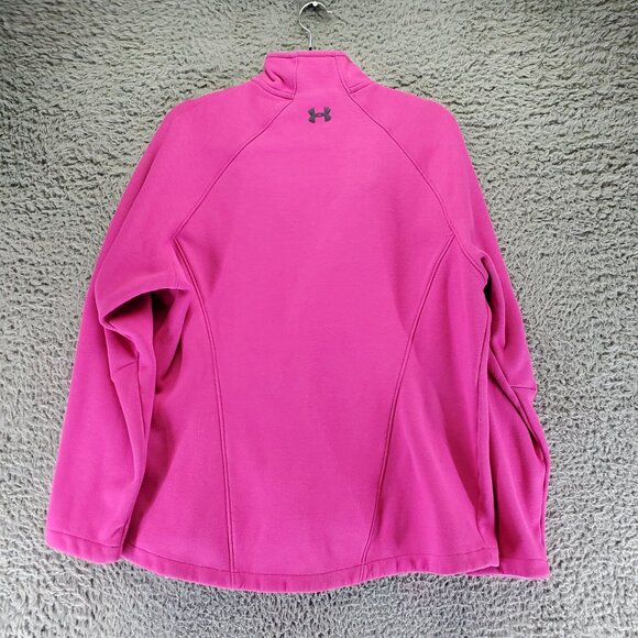 Under Armour Jacket Womens XL Pink Fitted Zip-Up Windbreaker - Picture 7 of 8